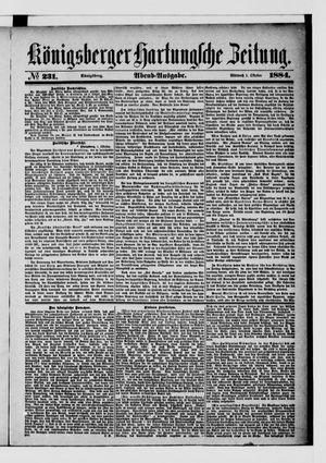 Königsberger Hartungsche Zeitung vom 01.10.1884