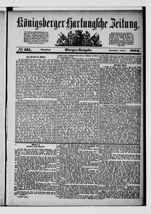 Königsberger Hartungsche Zeitung on Oct 2, 1884