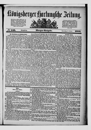 Königsberger Hartungsche Zeitung on Oct 16, 1884