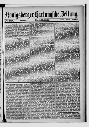 Königsberger Hartungsche Zeitung vom 01.11.1884