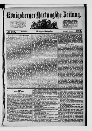 Königsberger Hartungsche Zeitung vom 02.11.1884