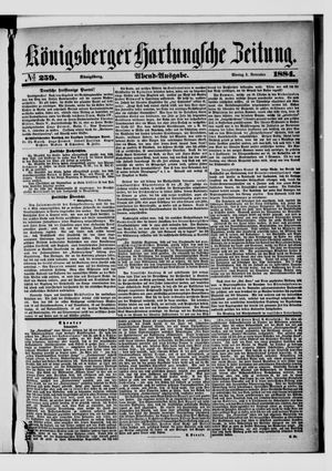 Königsberger Hartungsche Zeitung vom 03.11.1884