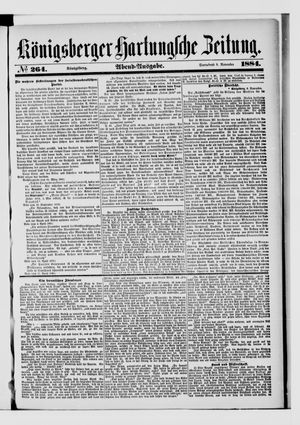 Königsberger Hartungsche Zeitung vom 08.11.1884