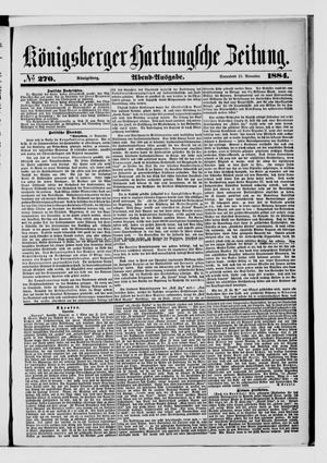 Königsberger Hartungsche Zeitung vom 15.11.1884
