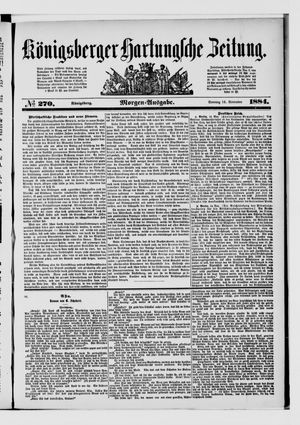 Königsberger Hartungsche Zeitung on Nov 16, 1884