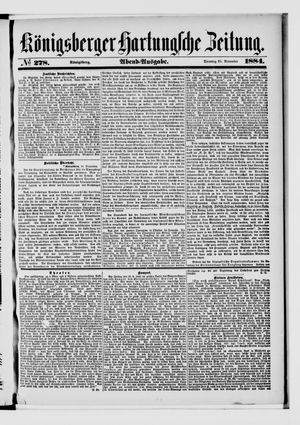 Königsberger Hartungsche Zeitung vom 25.11.1884