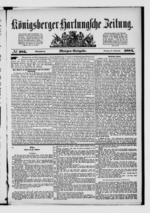 Königsberger Hartungsche Zeitung vom 30.11.1884