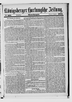 Königsberger Hartungsche Zeitung vom 15.12.1884