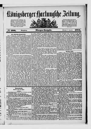 Königsberger Hartungsche Zeitung vom 17.12.1884