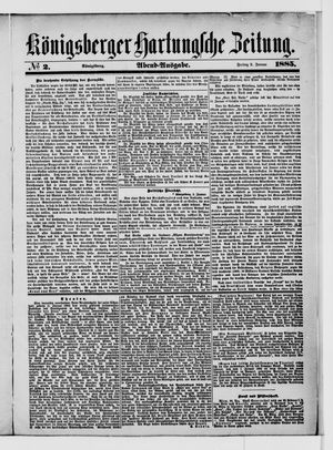 Königsberger Hartungsche Zeitung vom 02.01.1885