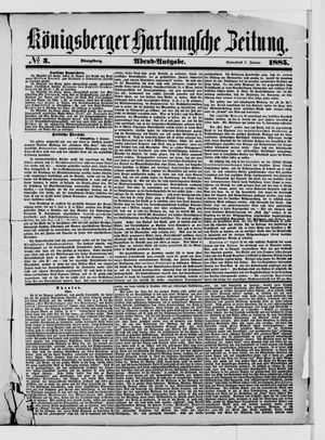 Königsberger Hartungsche Zeitung vom 03.01.1885