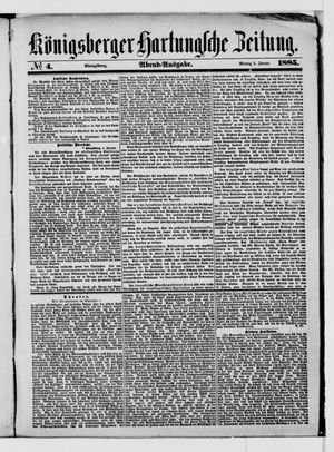 Königsberger Hartungsche Zeitung vom 05.01.1885