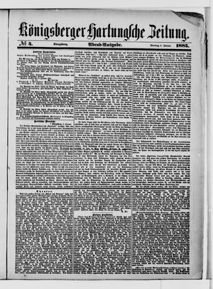 Königsberger Hartungsche Zeitung vom 06.01.1885