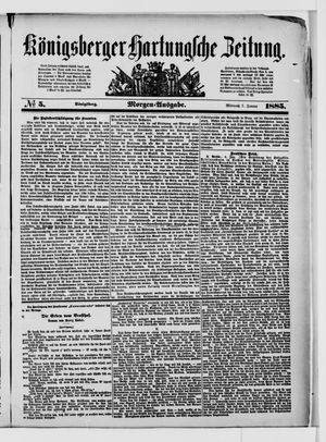 Königsberger Hartungsche Zeitung vom 07.01.1885