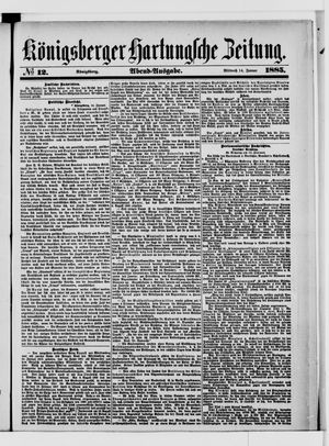 Königsberger Hartungsche Zeitung vom 14.01.1885