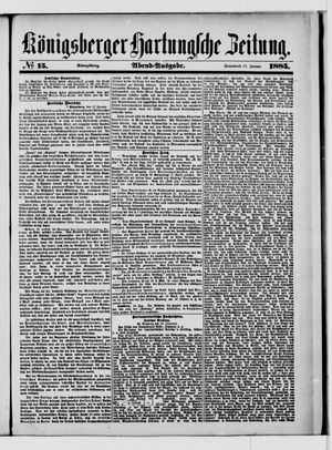 Königsberger Hartungsche Zeitung on Jan 17, 1885