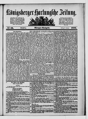 Königsberger Hartungsche Zeitung vom 23.01.1885