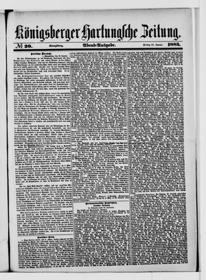 Königsberger Hartungsche Zeitung vom 23.01.1885