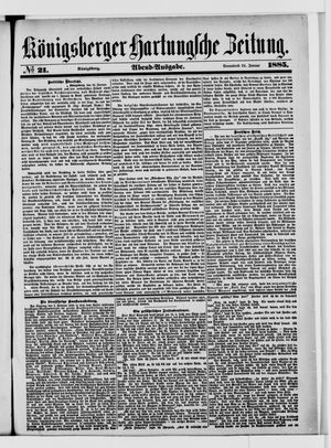Königsberger Hartungsche Zeitung vom 24.01.1885