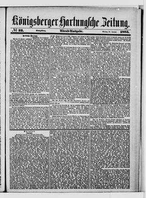 Königsberger Hartungsche Zeitung vom 26.01.1885