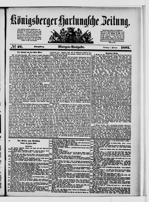 Königsberger Hartungsche Zeitung vom 01.02.1885