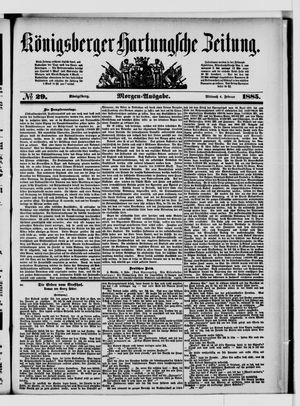 Königsberger Hartungsche Zeitung vom 04.02.1885