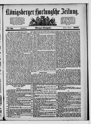 Königsberger Hartungsche Zeitung vom 06.02.1885