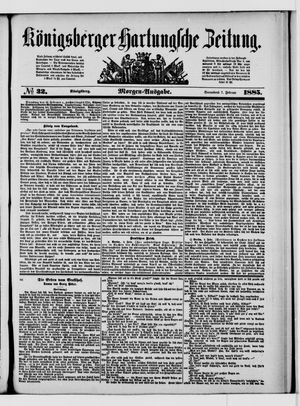 Königsberger Hartungsche Zeitung vom 07.02.1885