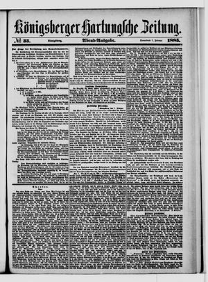 Königsberger Hartungsche Zeitung vom 07.02.1885