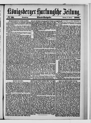 Königsberger Hartungsche Zeitung vom 10.02.1885