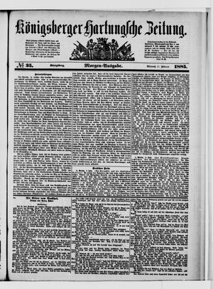 Königsberger Hartungsche Zeitung on Feb 11, 1885