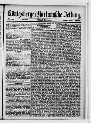 Königsberger Hartungsche Zeitung on Feb 11, 1885