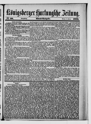 Königsberger Hartungsche Zeitung vom 16.02.1885