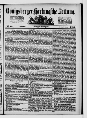 Königsberger Hartungsche Zeitung on Feb 20, 1885