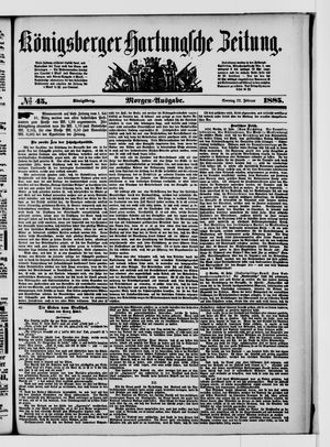 Königsberger Hartungsche Zeitung vom 22.02.1885