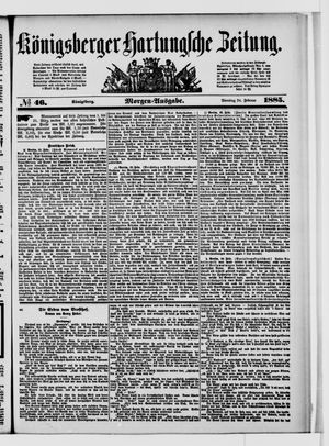 Königsberger Hartungsche Zeitung vom 24.02.1885