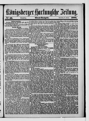 Königsberger Hartungsche Zeitung on Feb 26, 1885