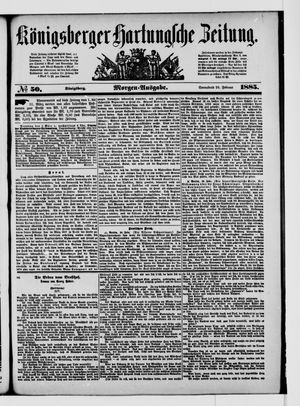 Königsberger Hartungsche Zeitung vom 28.02.1885