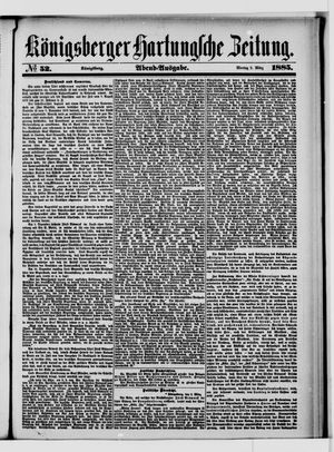 Königsberger Hartungsche Zeitung vom 02.03.1885