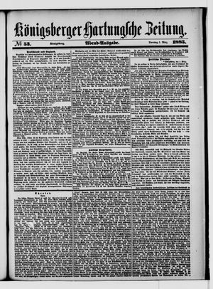 Königsberger Hartungsche Zeitung vom 03.03.1885