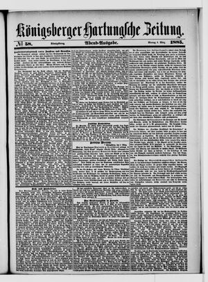 Königsberger Hartungsche Zeitung vom 09.03.1885
