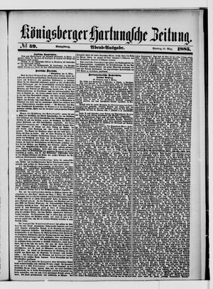 Königsberger Hartungsche Zeitung vom 10.03.1885