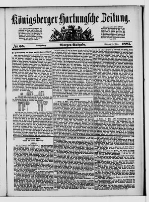 Königsberger Hartungsche Zeitung vom 18.03.1885