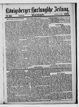 Königsberger Hartungsche Zeitung vom 21.03.1885