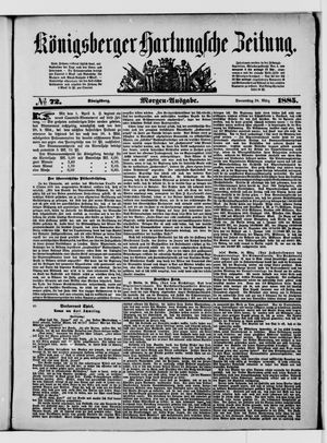 Königsberger Hartungsche Zeitung vom 26.03.1885