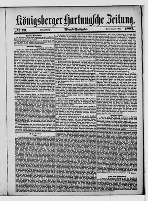 Königsberger Hartungsche Zeitung on Mar 26, 1885