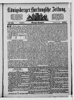 Königsberger Hartungsche Zeitung vom 28.03.1885