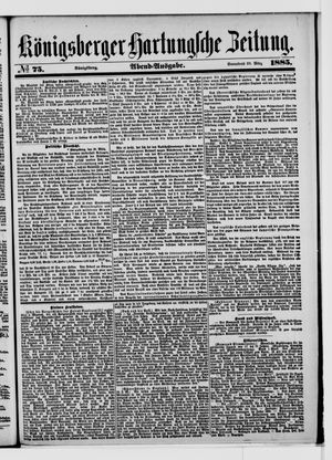Königsberger Hartungsche Zeitung vom 28.03.1885