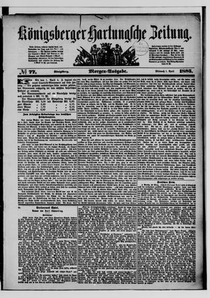Königsberger Hartungsche Zeitung vom 01.04.1885