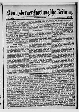 Königsberger Hartungsche Zeitung on Apr 4, 1885